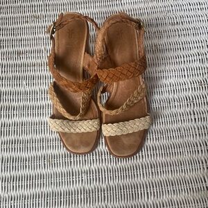 Frye braided heels . 7.5. Worn once. Excellent condition